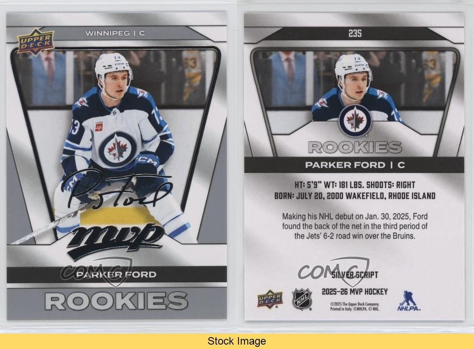 2025-26 Upper Deck MVP SP Rookies Silver Script Parker Ford Rookie RC ...