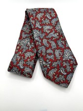 Vintage Guy Laroche Paris Tie Red Paisley 100 Silk Made in USA Classic