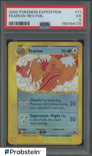 2002 Pokemon Expedition #11 Fearow - Reverse Foil PSA 5 EX
