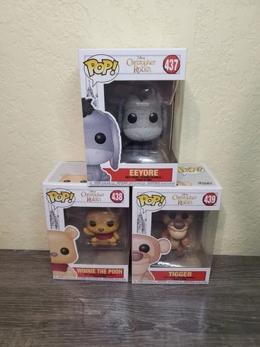 Funko Pop! Disney Christopher Robin Lot of 3 #438 Pooh, #437 Eeyore, #439 Tigger