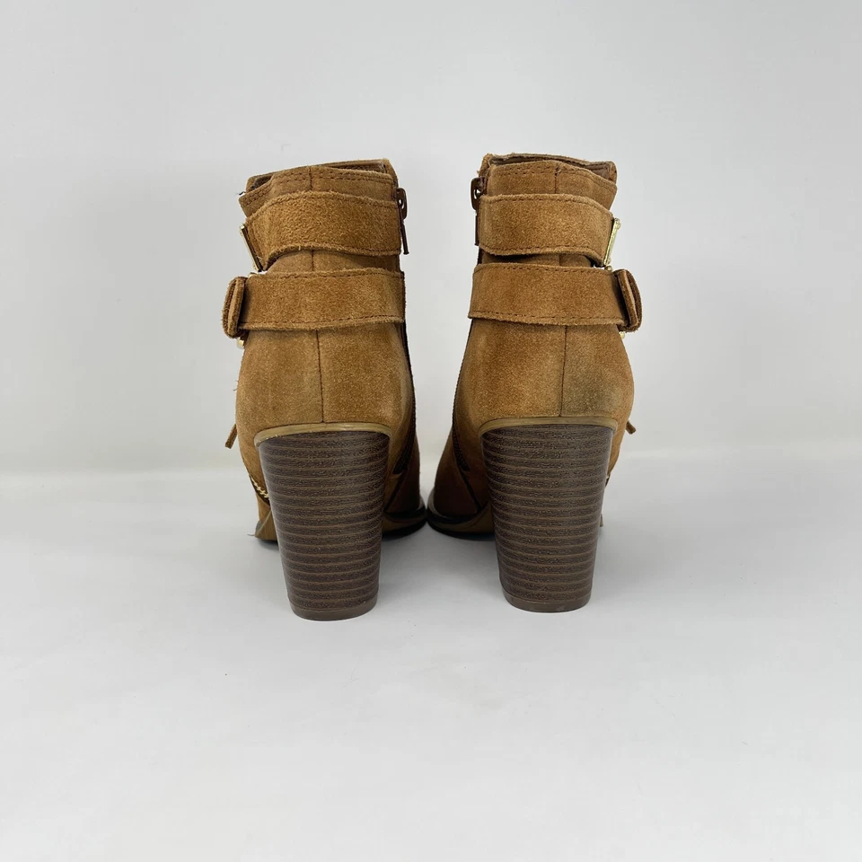 Guess Buckle Strap Brown Tan Gather Ankle Heels Casual Shoes Women's Size 7 - Image 4 of 4