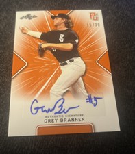 2021 Leaf Perfect Game National Showcase GREY BRANNEN Auto ROOKIE #15/30 Orange