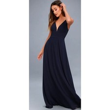 Lulus NWT Navy Blue Leading Role Maxi Dress Size Small