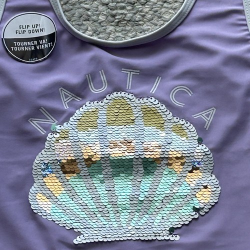 NÁUTICA BATHING SUIT SIZE XL UV Performance 50+UPF Rating Color Lavander New - Picture 6 of 10