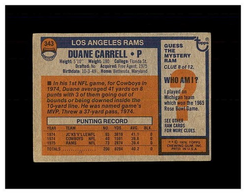 1976 TOPPS FOOTBALL #276-527 YOU PICK SEE PHOTOS OF EVERY CARD STARS NEW LISTING - Picture 121 of 473