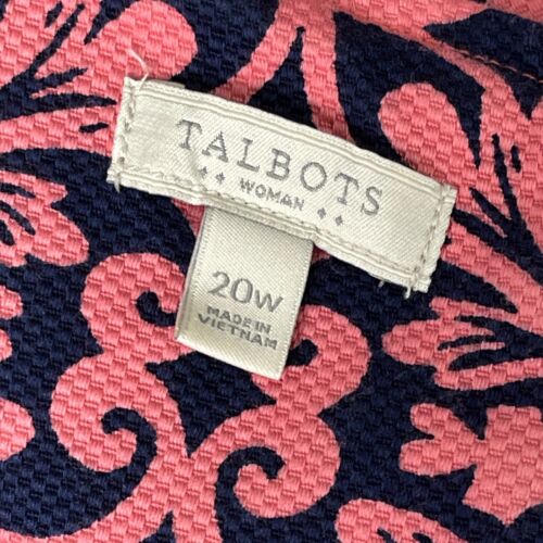 Talbots Damen Kleid ärmellos geometrisch 20 W rosa schwarz Blumen Schnörkelblatt - Bild 10 von 12