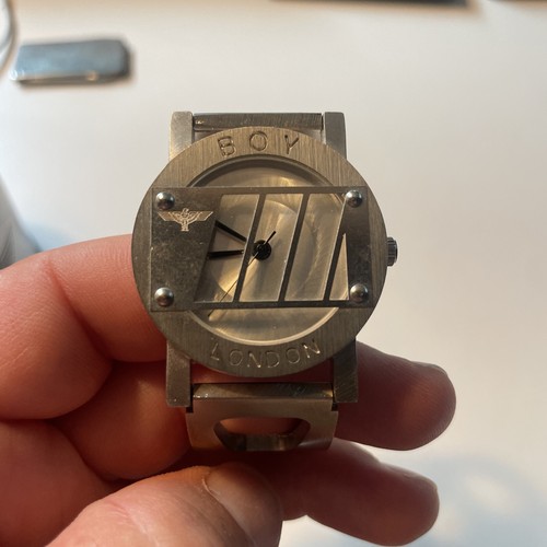 Watch BOY LONDON BOY-16-W Silver Stainless Steel 1980s Japan Made Needs Battery