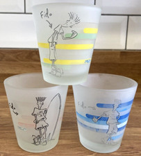 Set Of 3x Vintage Starline 2004 Fido Dido Frosted Tumbler Glasses WELL USED.