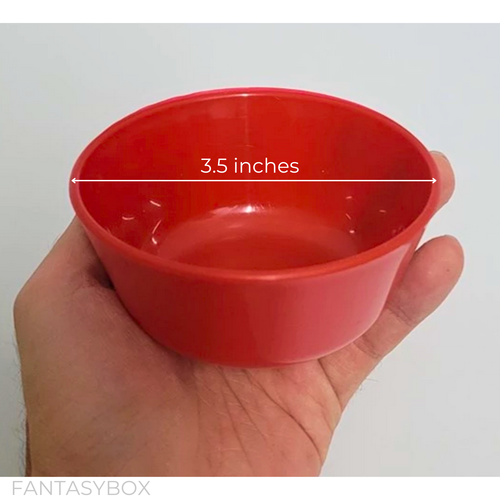 6 pz ciotola rotonda plastica rossa riso cereali dessert diametro 3,5" cucina - Foto 4 di 6