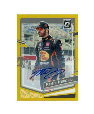 2024 Optic GOLD PRIZM SSP MARTIN TRUEX JR AUTO /10! Nascar BASS PRO! SEE