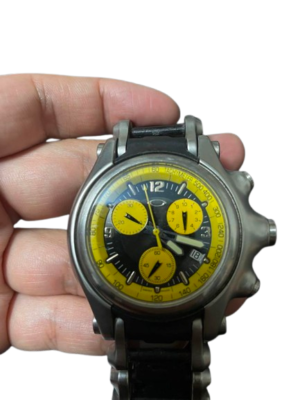 Oakley Holeshot Chronograph Yellow Dial On Rubber Strap Working