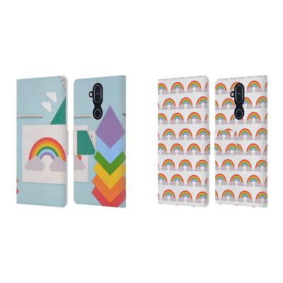 OFFICIAL PEPINO DE MAR RAINBOW LEATHER BOOK WALLET CASE COVER FOR NOKIA PHONES