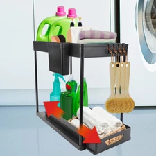 2 Pack Under Sink Organizers And Storage, Pull Out Bathroom Organizer US Stock