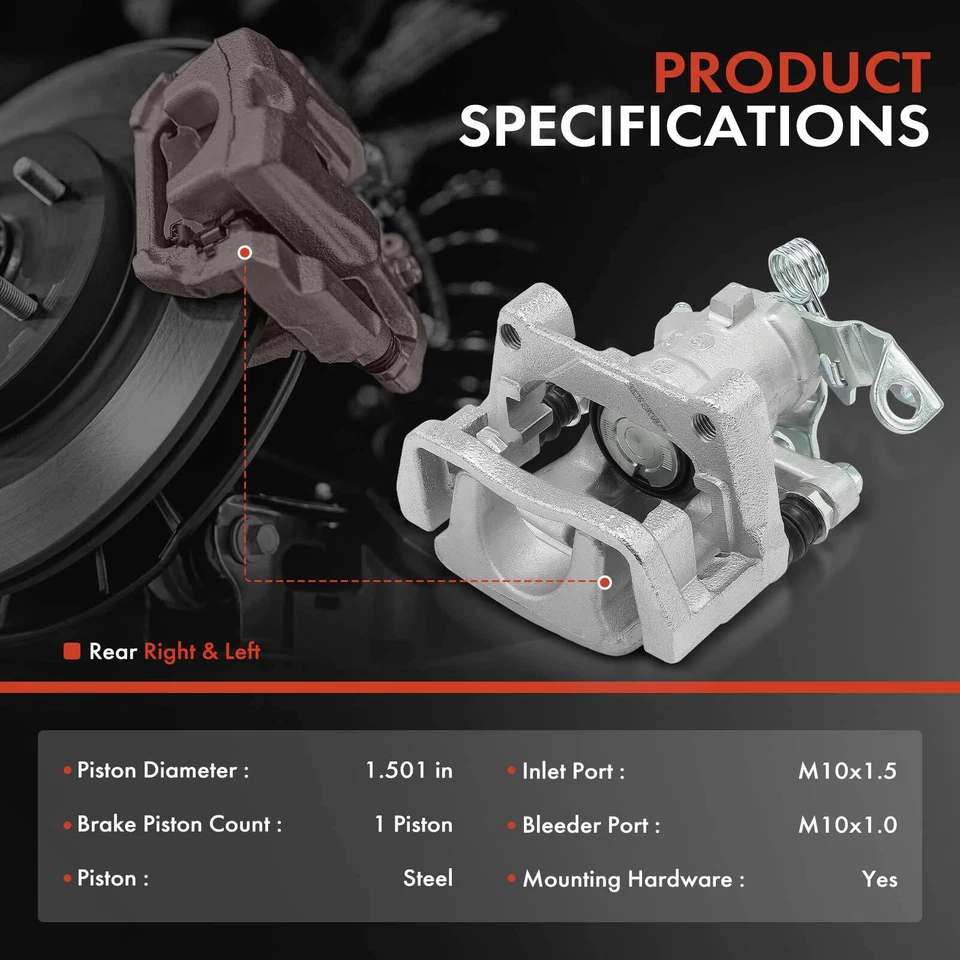 2x Rear Driver & Passenger Brake Caliper w/ Bracket for Saturn Astra 08-09 1.8L - Image 2 of 4
