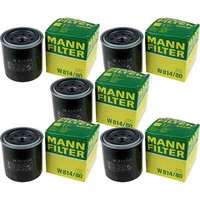5X Mann-Filter ÖLfilter W 814/80 Oil Filter