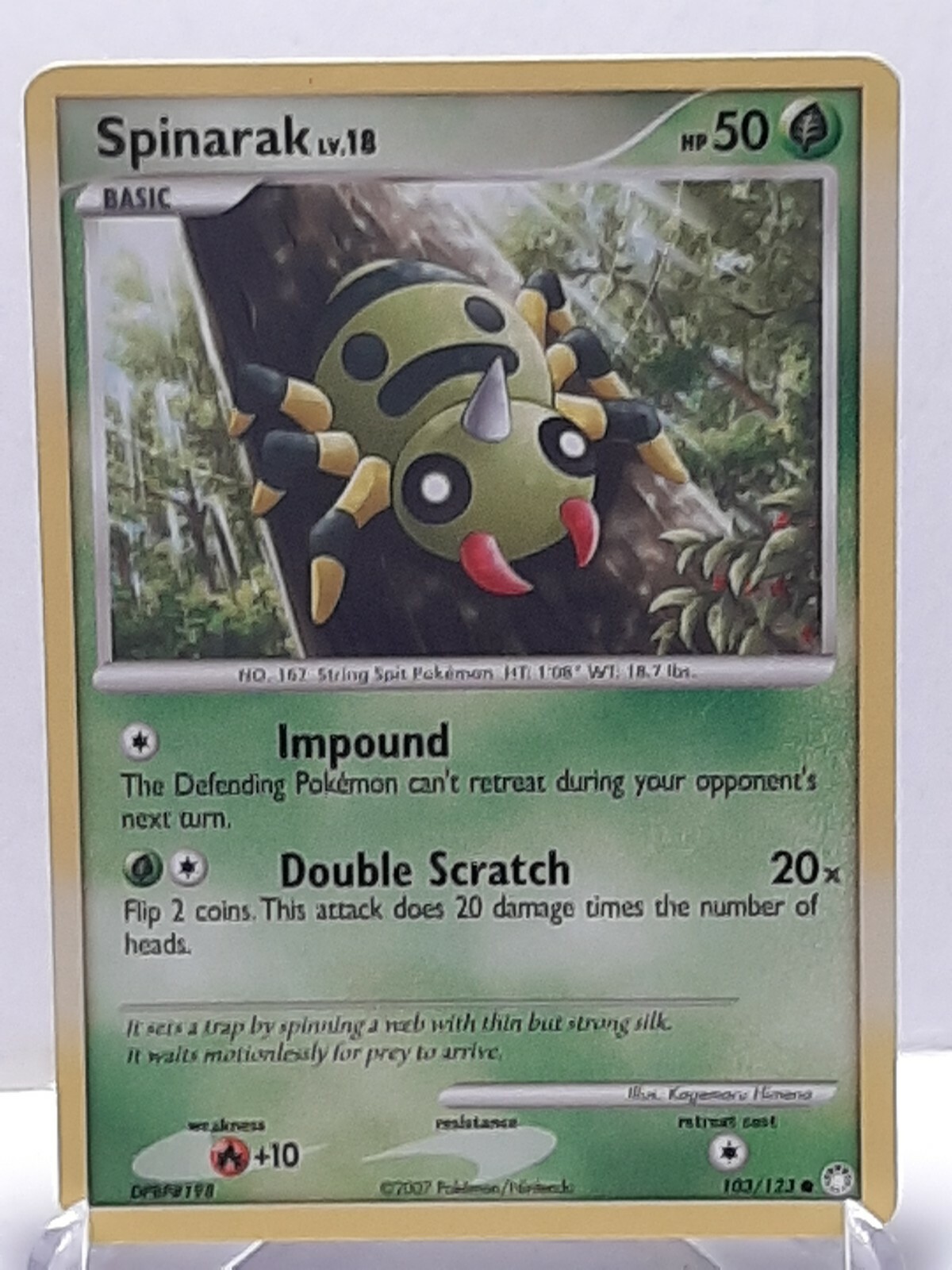 Spinarak 103/123 Pokemon Mysterious Treasures Grass Common LP Used See Pictures