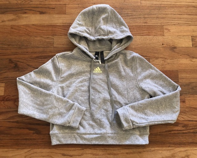 adidas cropped french terry hoodie