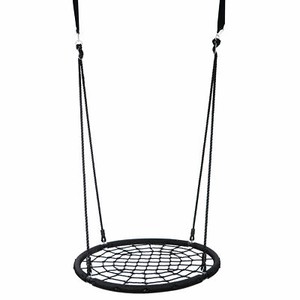 USED 48" Durable Spider Web Tree Swing Net Platform Adjustable Nylon Rope 