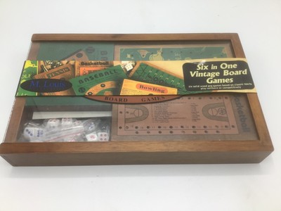 Milson & Louis-Six in One Vintage Wood Peg Board Game-Baseball, Football, Golf