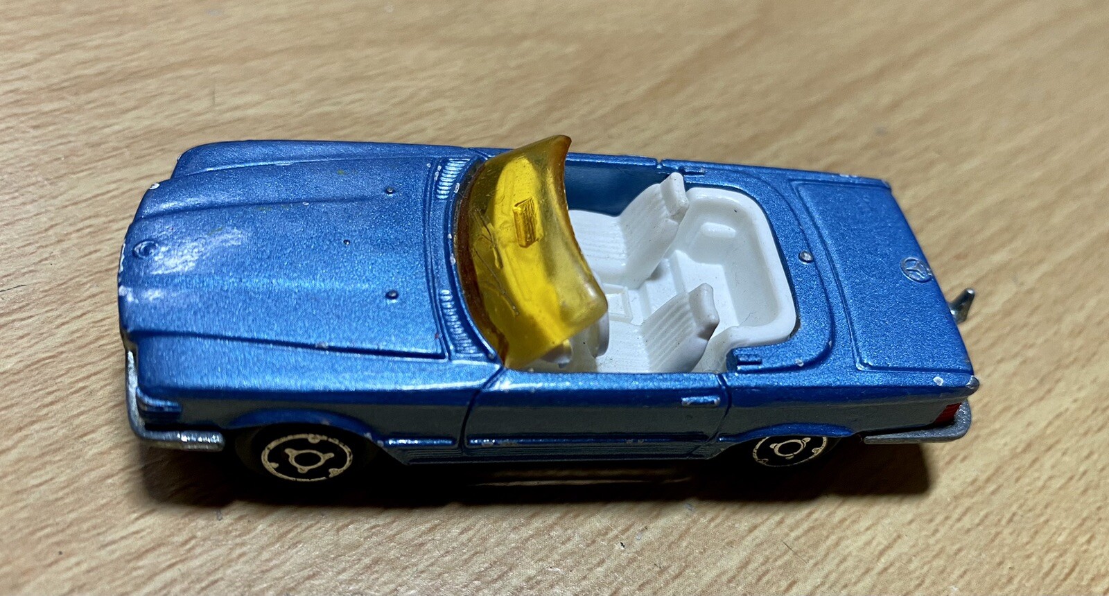 Majorette Mercedes 350 SL N°213 + Zodiaque – Échelle 1:50, Made In France, Métal, Gris