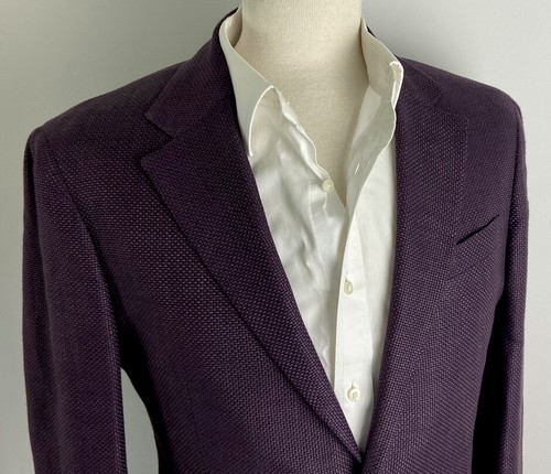 Ermenegildo Z ZEGNA ZZEGNA Plum Linen & Wool Blend Blazer Jacket RRP: £795.00 - Picture 4 of 12
