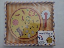 New NRFB Wooden Pizza Play Set 7 Count Pieces 4 Years Great Gift Idea