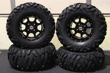 HONDA RANCHER 400 26" QUADKING ATV TIRE & COBRA BLK WHEEL KIT SRA1CA BIGGHORN