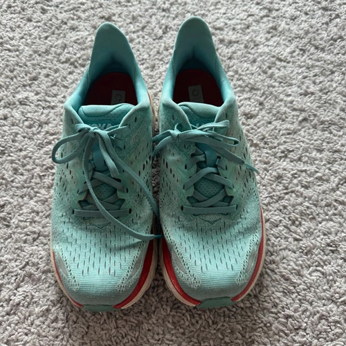 Hoka One One Clifton 8 Running Shoes Womens 7.5B Aquarelle Athletic 1119394 AEBL