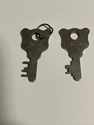 Vintage Master Lock Keys Lot of 2 Rare Antique