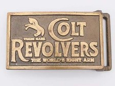 Solid Brass Colt Revolvers Firearms Vintage Belt Buckle
