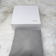 White DIOR Gift Box 8"W x 8"L x 4"H Empty With Pillow Textured Gold Logo