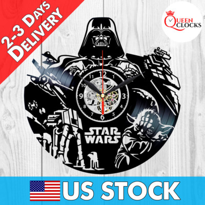Star Wars Darth Vader Yoda Vinyl Record Wall Clock Home Room Decor