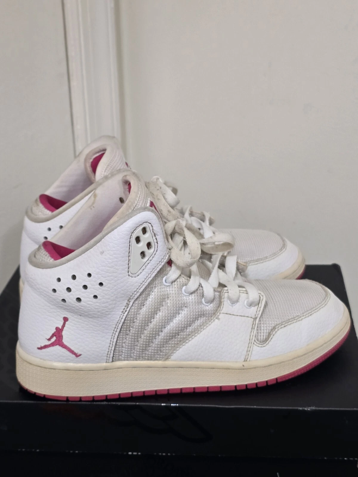 Scarpe Nike Air Jordan 1 Flight 4 bianco rosa #23 sneakers 820183 109 taglia 5 5 anni bambini