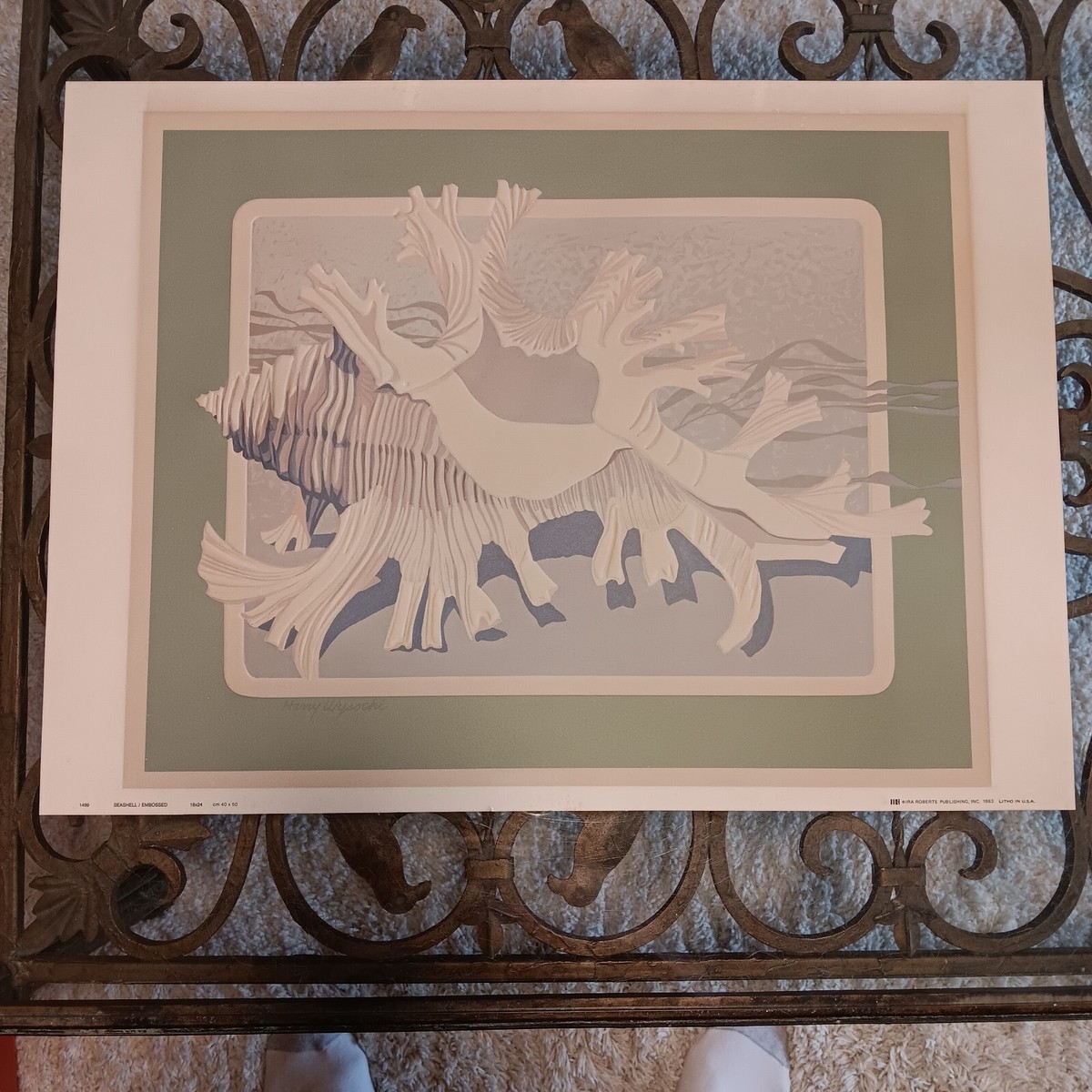 Rare Vintage Harry Wysocki Signed Elevated Paper Art Sea Shell
