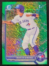 Martin Gimenez 2022 1st Bowman Chrome GREEN SHIMMER REFRACTOR #/99 Blue Jays SP