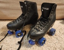 Chicago 8601K Black Leather Rolling Wheeled Lace-Up Roller Skates Men's US 7