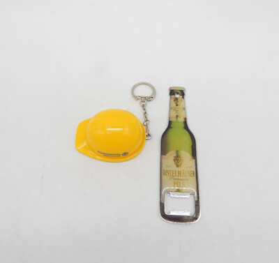 Flaschenöffner Technisches Hilfswerlk Bauhelm gelb & Distelhäuser Premium Pils