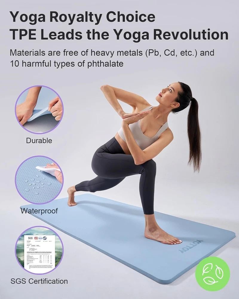 Extra Thick 1/2 Inch TPE Yoga Mat - Non-Slip Professional Exercise Mat Extra Thick 1/2 Inch TPE Yoga Mat - Non-Slip Professional Exercise Mat