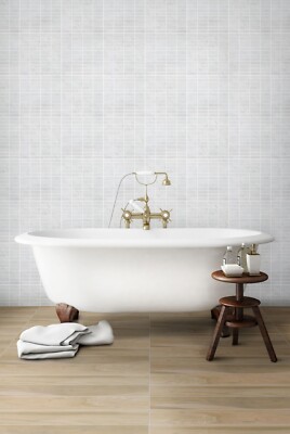 Mosaïque Céramique Baguettes Aspect Pierre Blanc Mur Bain - 24-STSO01_B 1 Mat