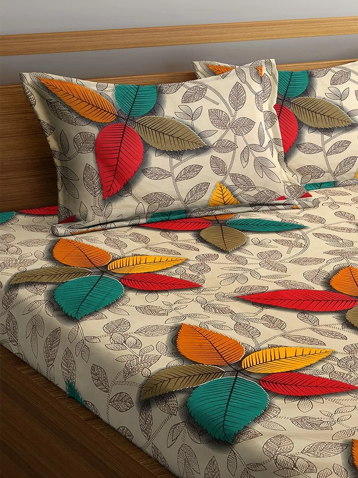 Microfibre Multi Double Bedsheet with 2 King Size Pillow Covers Design 5: Multi - Изображение 3 из 3