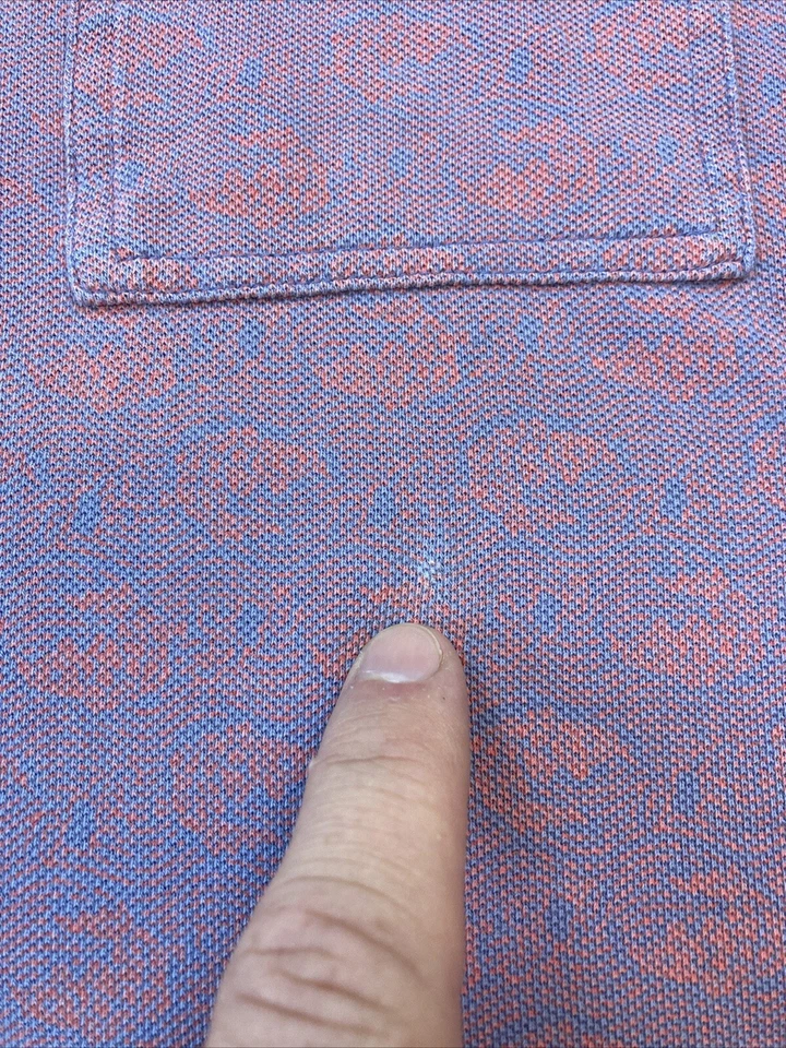 Camisa Polo Michael Bastian x Uniqlo L AJUSTE CEÑIDO Geométrica Salmón Océano Onda Rosa Foto 4 de 4