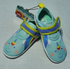 Speedo Kids Girls Size L 9-10 Shore Explore Water Shoes Unicorn Rainbow Pattern
