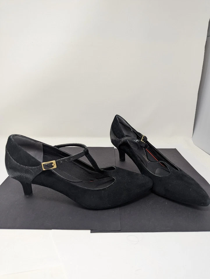 Zapatos de salón Rockport para mujer 7M negros Trutech punta correa cuero Foto 3 de 4