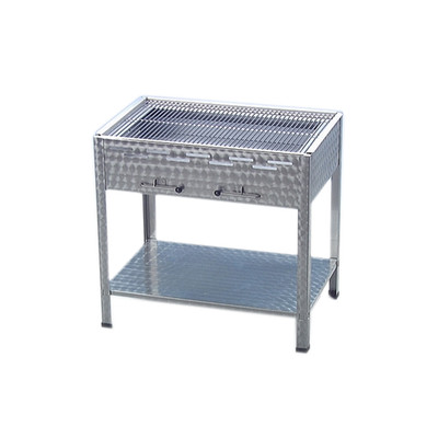 Holzkohlegrill 4er Edelstahl mit Zwischenablage und Standfüßen 81 x 53 x 80 cm