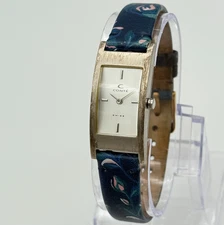 Women's CONTE Swiss Minimalist Watch, Silver Tone, Blue Multicolor Band, 18mm