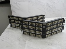 4 LOT Panduit Angled Patch Panel 48 Port 2RU  RJ-45 Keystones  Cables