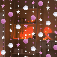 65 Ft Rosa Papier Girlande Glitzer, 5 StüCk 4M HäNgende Iridescent Garland FüR G