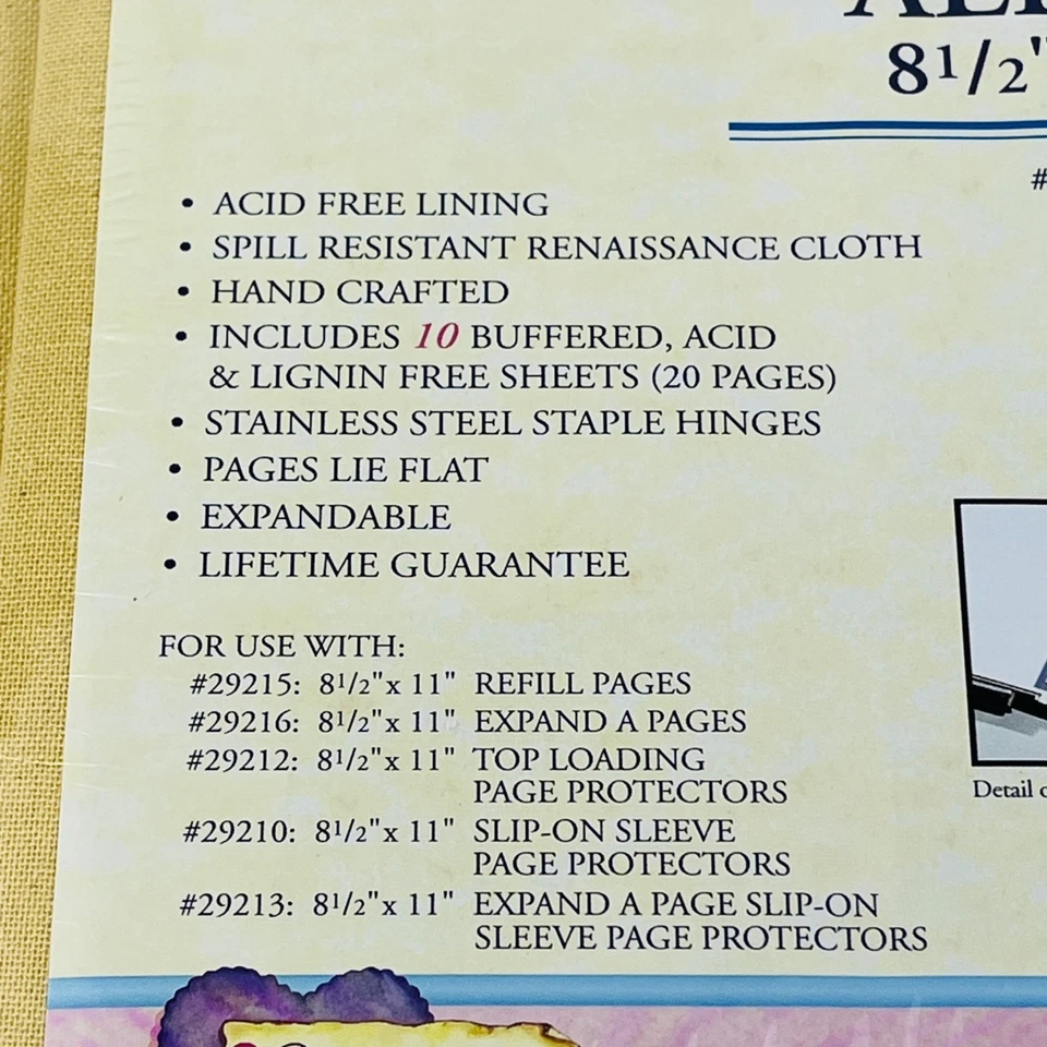 Álbum Westrim Crafts Correa/Bisagra 8.5"x11" Hojas Tamponadas de Tela Sin Ácido NUEVO Foto 3 de 4