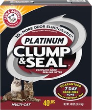 Easy to Use Odor Free Home Platinum Multi-Cat Clump  Seal Clumping Litter 40lbs