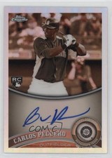 2011 Topps Chrome Rookie Sepia Refractor 69/99 Carlos Peguero #219 Auto 0o48